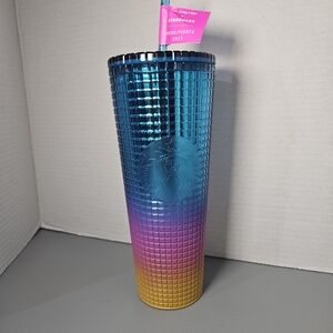 Starbucks Tim Singleton/2023 Pride 24 Oz Rainbow Hombre Grid Tumbler Cup